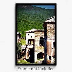 Pixel Art Poster - Abandoned Hamlet (8 Bit Psychedelic Trippy Video Game Print)
