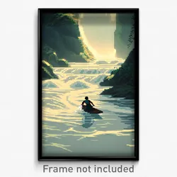 Pixel Art Poster - Imaginary Rapids (8 Bit Psychedelic Trippy Video Game Print)