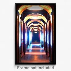 Pixel Art Poster - Ancient Hallway (8 Bit Psychedelic Trippy Video Game Print)
