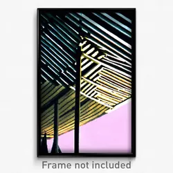 Pixel Art Poster - Shady Roof (8 Bit Psychedelic Trippy Weird Video Game Print)