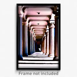 Pixel Art Poster - Acclaimed Colonnade (8 Bit Psychedelic Video Game Print)