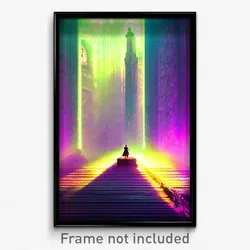 Pixel Art Poster - Strange Treasury (8 Bit Psychedelic Trippy Video Game Print)