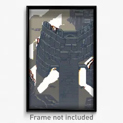 Pixel Art Poster - Warlike Fortress (8 Bit Psychedelic Trippy Video Game Print)
