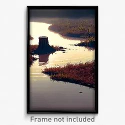 Pixel Art Poster - Clean Bog (8 Bit Psychedelic Trippy Weird Video Game Print)
