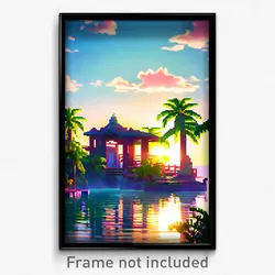 Pixel Art Poster - Lavish Cay (8 Bit Psychedelic Trippy Weird Video Game Print)