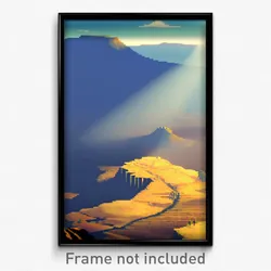 Pixel Art Poster - Gigantic Plateau (8 Bit Psychedelic Trippy Video Game Print)
