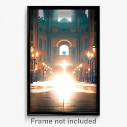 Pixel Art Poster - Insane Plaza (8 Bit Psychedelic Trippy Video Game Print)