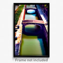 Pixel Art Poster - Made Up Canal (8 Bit Psychedelic Trippy Video Game Print)