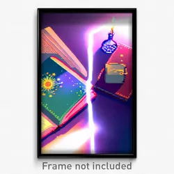 Pixel Art Poster - Liquid Book (8 Bit Psychedelic Trippy Weird Video Game Print)