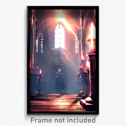 Pixel Art Poster - Enchanting Dungeon (8 Bit Psychedelic Video Game Print)