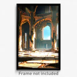 Pixel Art Poster - Imaginative Ruin (8 Bit Psychedelic Trippy Video Game Print)