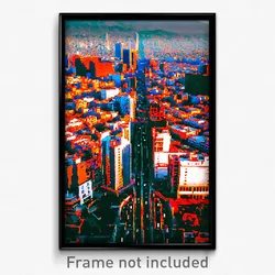 Pixel Art Poster - Advanced Mexico City (8 Bit Psychedelic Video Game Print)