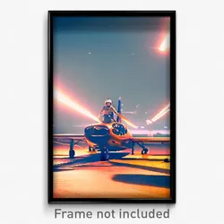Pixel Art Poster - Awesome Landing (8 Bit Psychedelic Trippy Video Game Print)