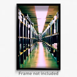 Pixel Art Poster - Empty Storage Room (8 Bit Psychedelic Video Game Print)