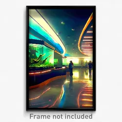 Pixel Art Poster - Vast Aquarium (8 Bit Psychedelic Trippy Video Game Print)