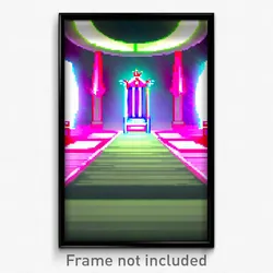 Pixel Art Poster - Sweet Throne Room (8 Bit Psychedelic Trippy Video Game Print)