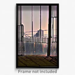 Pixel Art Poster - Wire Frame County (8 Bit Psychedelic Trippy Video Game Print)