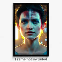 Pixel Art Poster - Large Visage (8 Bit Psychedelic Trippy Video Game Print)