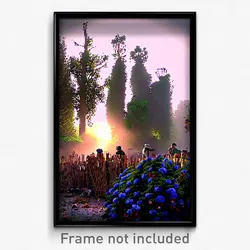 Pixel Art Poster - Cluttered Copse (8 Bit Psychedelic Trippy Video Game Print)