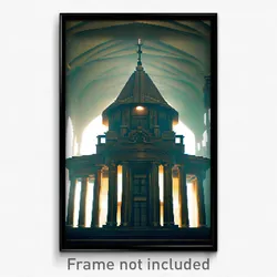Pixel Art Poster - Harmonious Architecture (8 Bit Psychedelic Video Game Print)