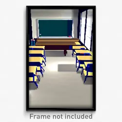 Pixel Art Poster - Familiar Classroom (8 Bit Psychedelic Video Game Print)