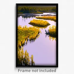 Pixel Art Poster - Yellow Marsh (8 Bit Psychedelic Trippy Video Game Print)