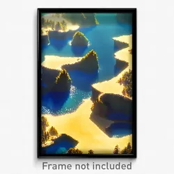 Pixel Art Poster - Unimaginable Archipelago (8 Bit Psychedelic Video Game Print)