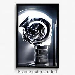 Pixel Art Poster - Silver Hurricane (8 Bit Psychedelic Trippy Video Game Print)