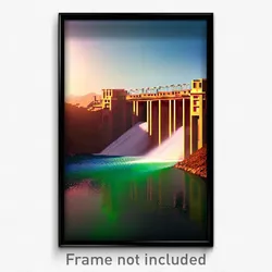 Pixel Art Poster - Villainous Dam (8 Bit Psychedelic Trippy Video Game Print)