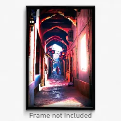Pixel Art Poster - Narrow Bazaar (8 Bit Psychedelic Trippy Video Game Print)