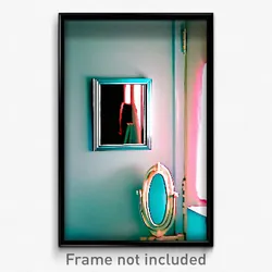 Pixel Art Poster - Light Blue Mirror (8 Bit Psychedelic Trippy Video Game Print)