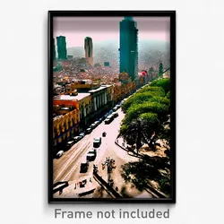 Pixel Art Poster - Unrealistic Mexico City (8 Bit Psychedelic Video Game Print)