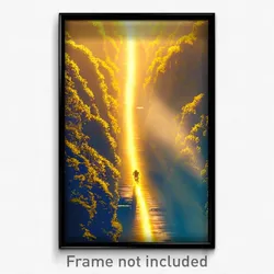 Pixel Art Poster - Golden Trail (8 Bit Psychedelic Trippy Video Game Print)