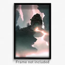 Pixel Art Poster - Wicked Dolmen (8 Bit Psychedelic Trippy Video Game Print)