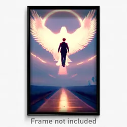 Pixel Art Poster - Angelic Track (8 Bit Psychedelic Trippy Video Game Print)