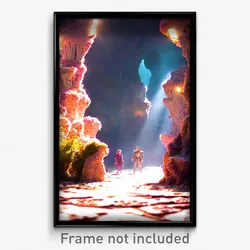 Pixel Art Poster - Spotted Grotto (8 Bit Psychedelic Trippy Video Game Print)