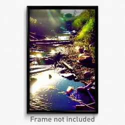 Pixel Art Poster - Cluttered Creek (8 Bit Psychedelic Trippy Video Game Print)