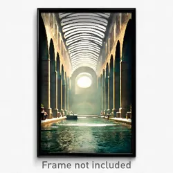 Pixel Art Poster - Ample Aquaduct (8 Bit Psychedelic Trippy Video Game Print)