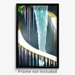 Pixel Art Poster - Squiggly Cascade (8 Bit Psychedelic Trippy Video Game Print)