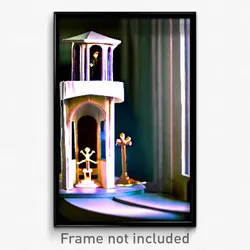 Pixel Art Poster - Miniature Pulpit (8 Bit Psychedelic Trippy Video Game Print)