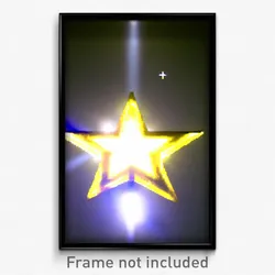 Pixel Art Poster - Yellow Star (8 Bit Psychedelic Trippy Weird Video Game Print)
