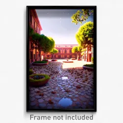 Pixel Art Poster - Nutty Courtyard (8 Bit Psychedelic Trippy Video Game Print)