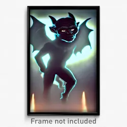 Pixel Art Poster - Hidden Gargoyle (8 Bit Psychedelic Trippy Video Game Print)