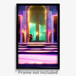Pixel Art Poster - Mushy Entrance (8 Bit Psychedelic Trippy Video Game Print)