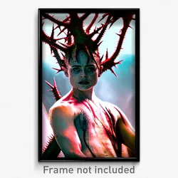 Pixel Art Poster - Thorny Visage (8 Bit Psychedelic Trippy Video Game Print)