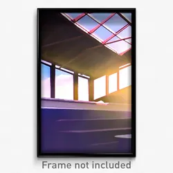 Pixel Art Poster - Bright Roof (8 Bit Psychedelic Trippy Weird Video Game Print)