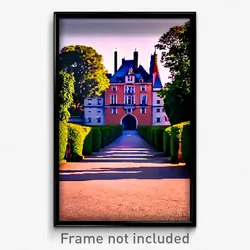 Pixel Art Poster - Unwelcoming Chateau (8 Bit Psychedelic Video Game Print)