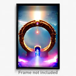 Pixel Art Poster - Admired Portal (8 Bit Psychedelic Trippy Video Game Print)