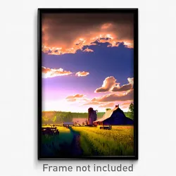 Pixel Art Poster - Quaint Prairie (8 Bit Psychedelic Trippy Video Game Print)