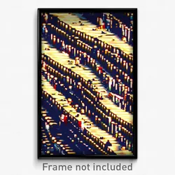 Pixel Art Poster - Crowded Burrow (8 Bit Psychedelic Trippy Video Game Print)